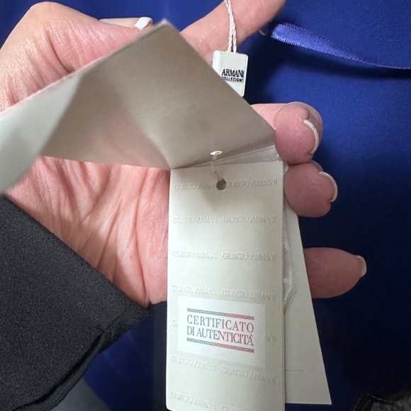 NWT, ARMANI Collezioni Deep Blue Sleeveless Women's Knee Length Dress sz 14 - Picture 11 of 11